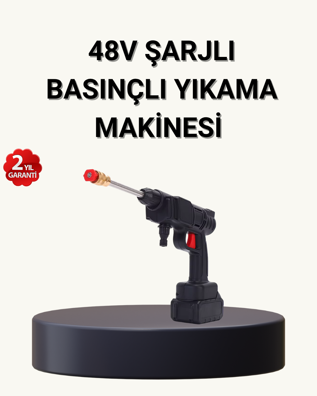 3-112 Taşınabilir Basınçlı Yıkama Makinesi – 5m Hortumlu, Köpük Şişeli, 48V Güçlü - Vipsepet - Görsel 1