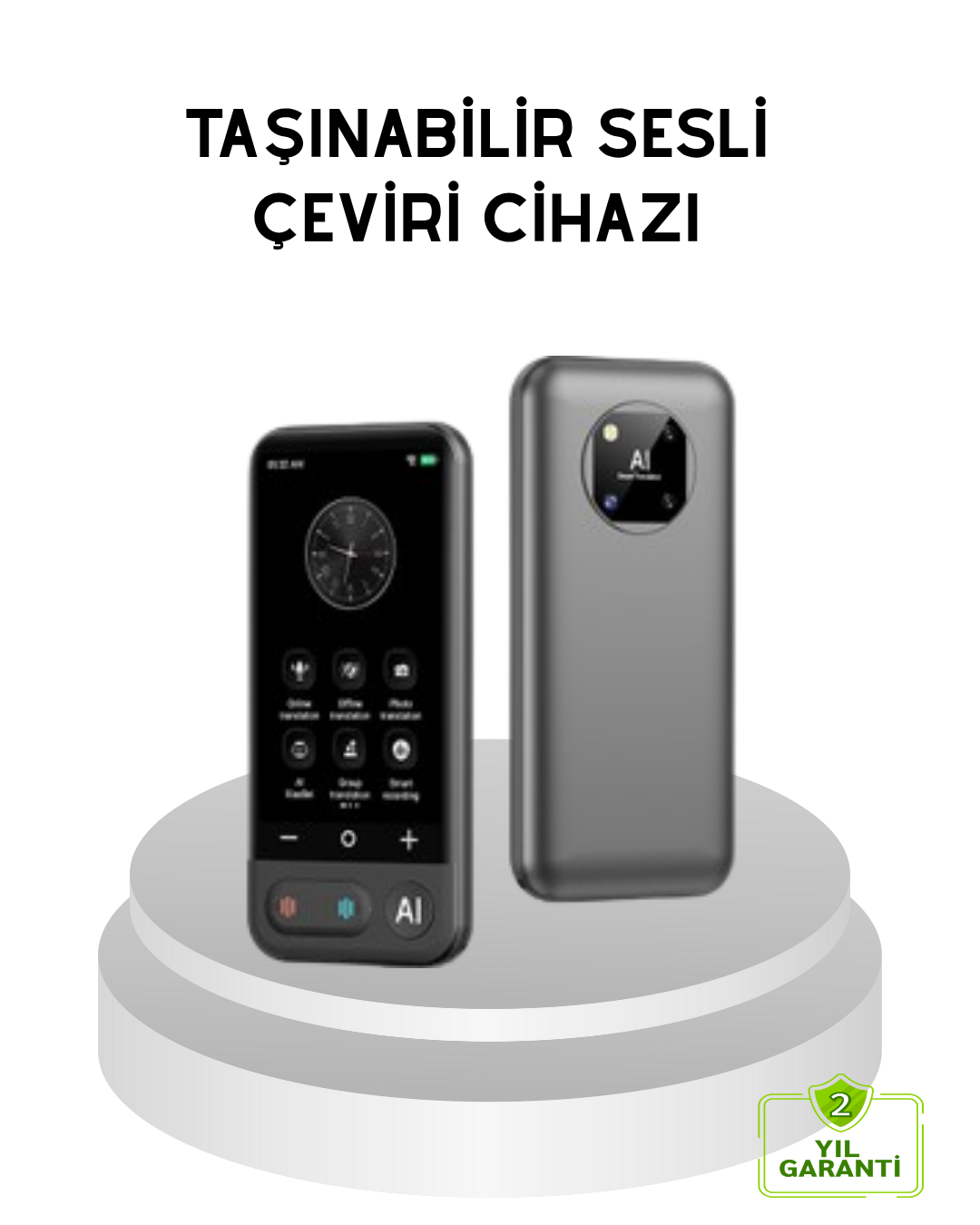 3-115 Taşınabilir Akıllı Tercüme Cihazı – Gerçek Zamanlı Ses ve Metin Çevirisi - Vipsepet - Görsel 1