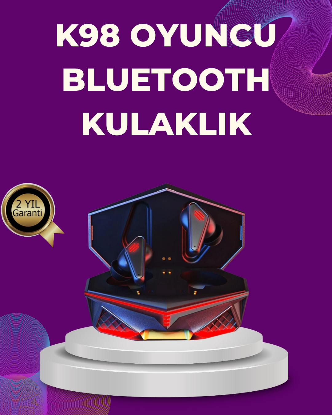 3-117 Kablosuz Bluetooth Gaming Kulaklık Led Işıklı - vipsepet - Görsel 1