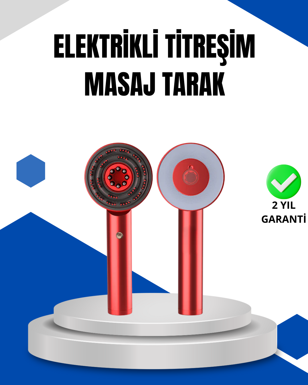 3-119 Mikro Akım Teknolojili Elektrikli Saç Masaj Fırçası Yağ Uygulamalı - Vipsepet - Görsel 1