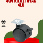 4 cm Kilitli Döner Ayak 4 Adet Sehpa ve Mobilya Ayağı - Vipsepet