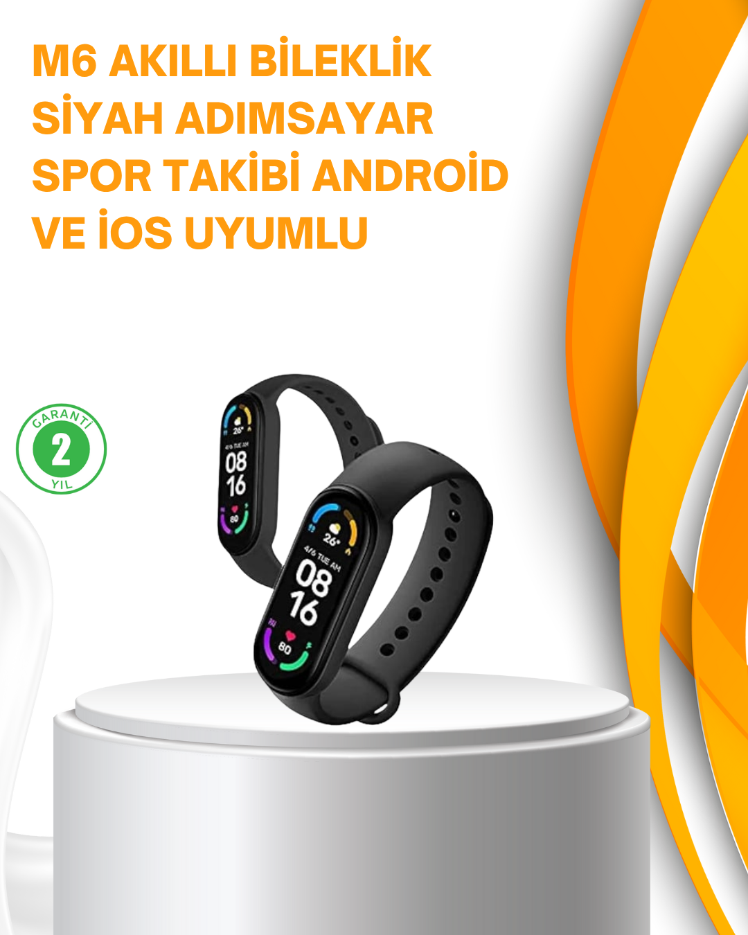 3-13 Akıllı Bileklik – Kalp Atışı, Uyku, Adımsayar ve Bildirim Takibi - Vipsepet - Görsel 1