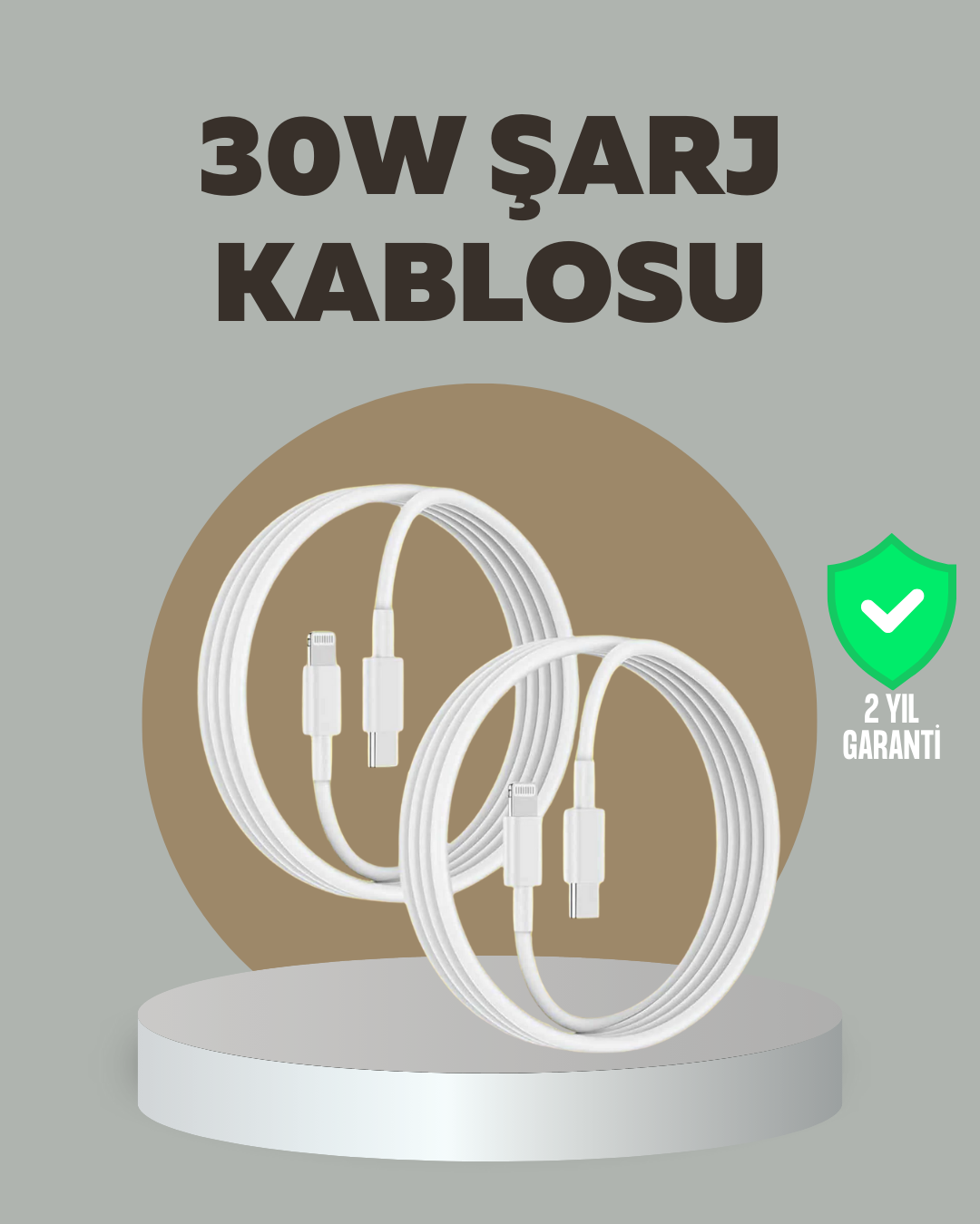 3-131 iPhone iPad Airpods Uyumlu 30W Type-C to Lightning Kablo - Vipsepet - Görsel 1
