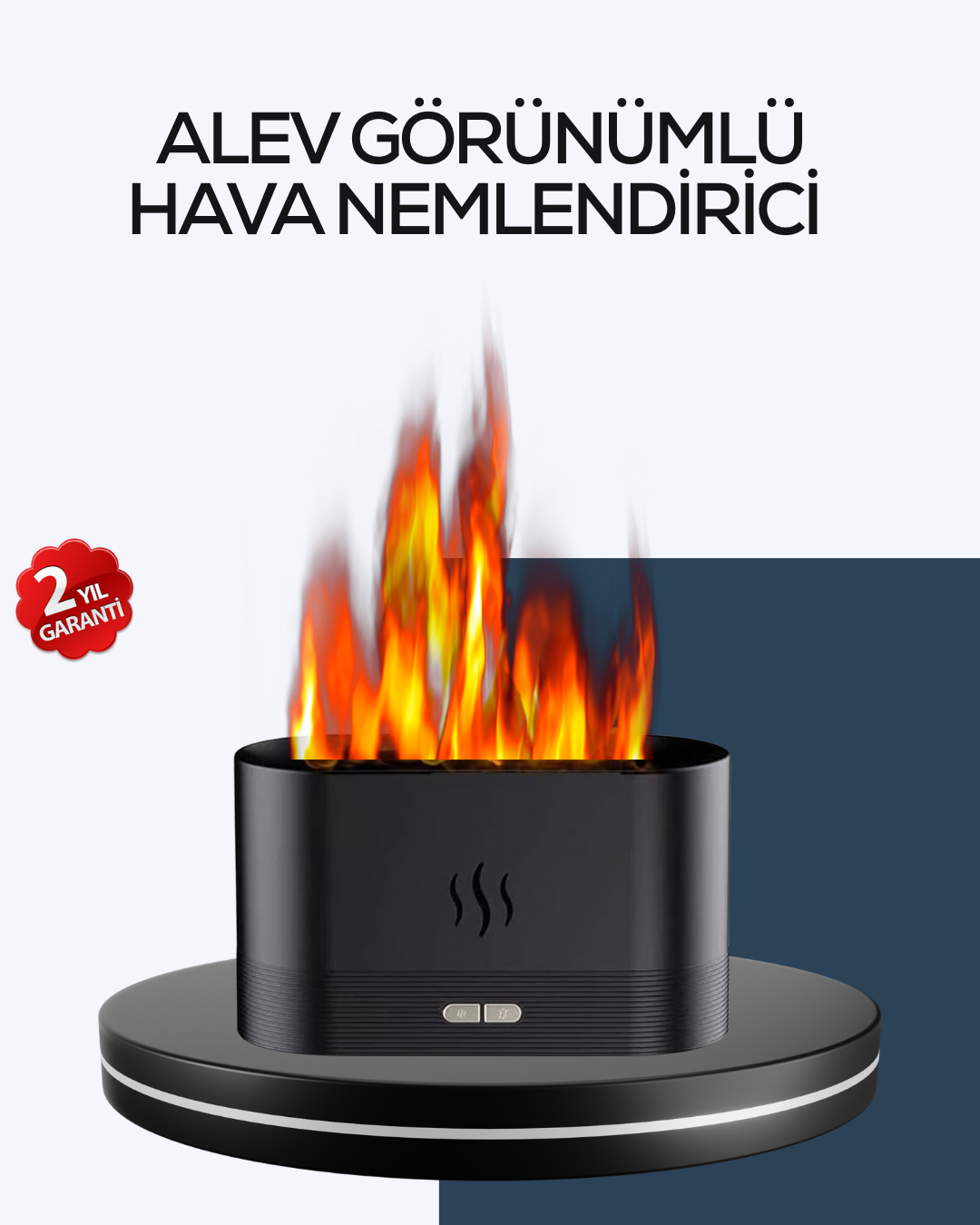 3-134 Aromatik Oda Kokusu Difüzörü Alev Tasarımlı LED Işıklı Nemlendirici - Vipsepet - Görsel 1
