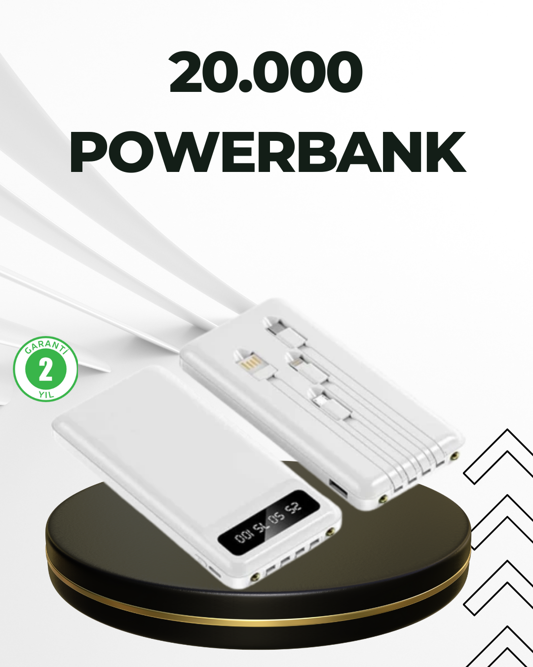 3-136 20.000mAh Taşınabilir Powerbank PD Teknolojili Çift USB Çıkışlı - vipsepet - Görsel 1