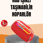 IPX6 Su Geçirmez RGB LED Işıklı Taşınabilir Bluetooth Hoparlör 2400 mAh - Vipsepet