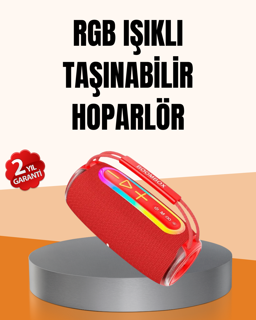 3-141 IPX6 Su Geçirmez RGB LED Işıklı Taşınabilir Bluetooth Hoparlör 2400 mAh - Vipsepet - Görsel 1