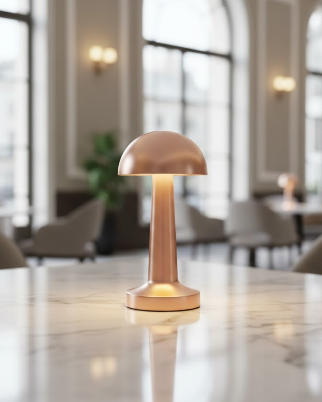 3-141 Şarjlı LED Masa Lambası 3 Kademe Dokunmatik Bronz Modern Tasarım - Vipsepet - Görsel 1
