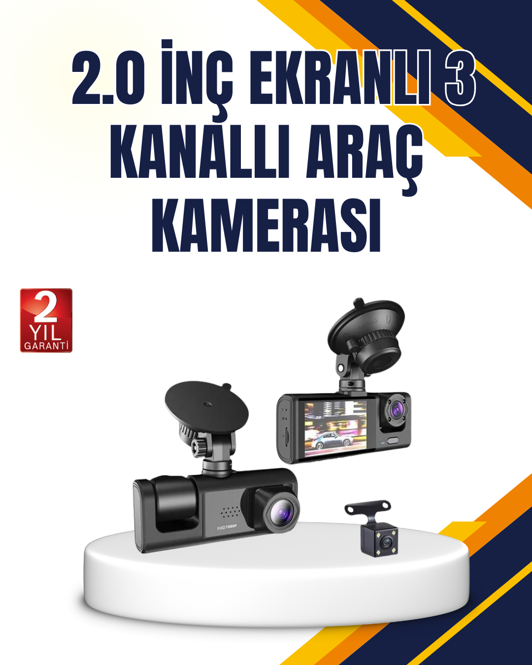 3-145 Araç İçi Kamera Seti | 170° Geniş Açı, Hareket Algılama ve Park Koruma - Vipsepet - Görsel 1