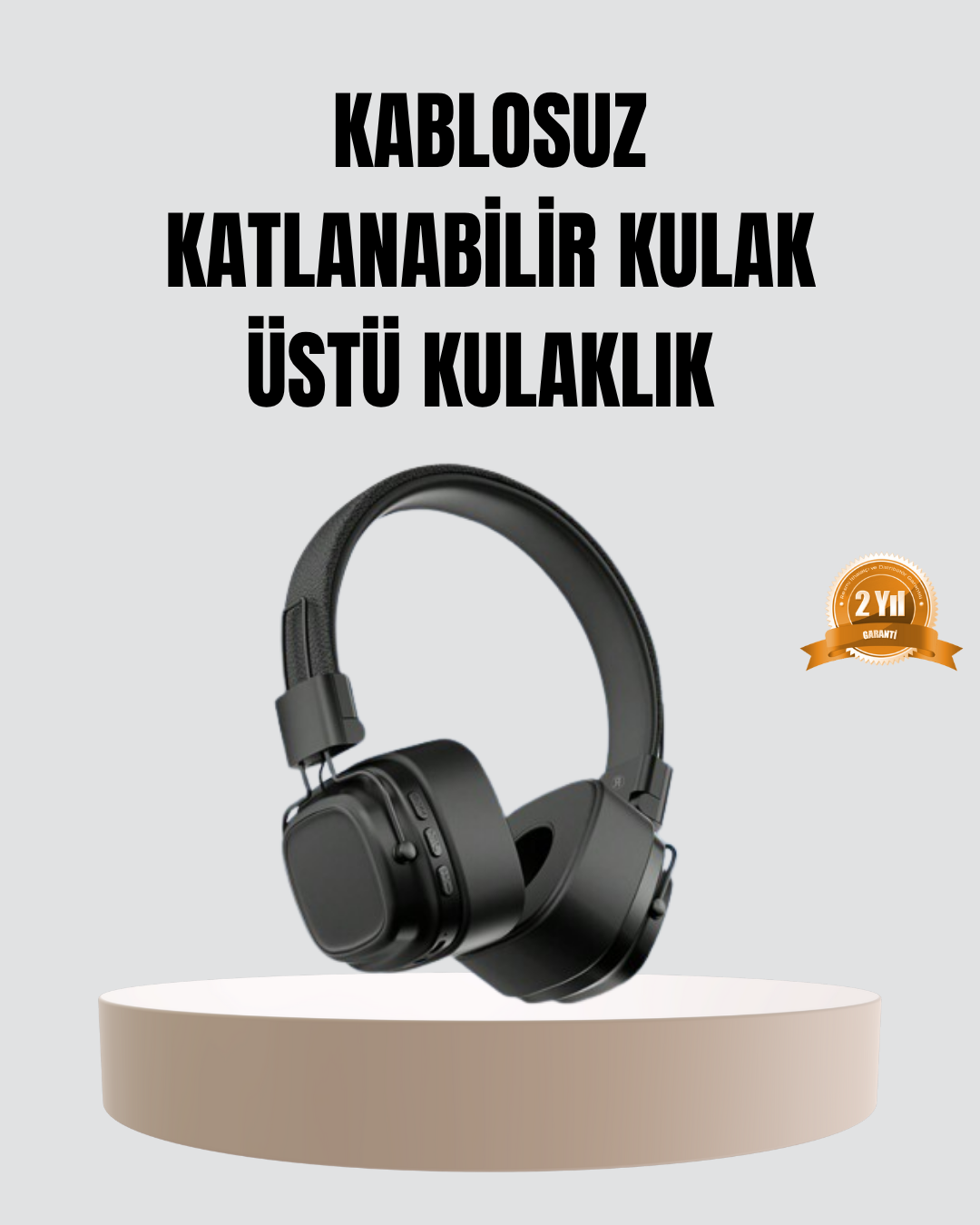 3-15 Bluetooth Kablosuz Kulak Üstü Kulaklık Katlanabilir Konforlu ve Şık Tasarımlı - Vipsepet - Görsel 1