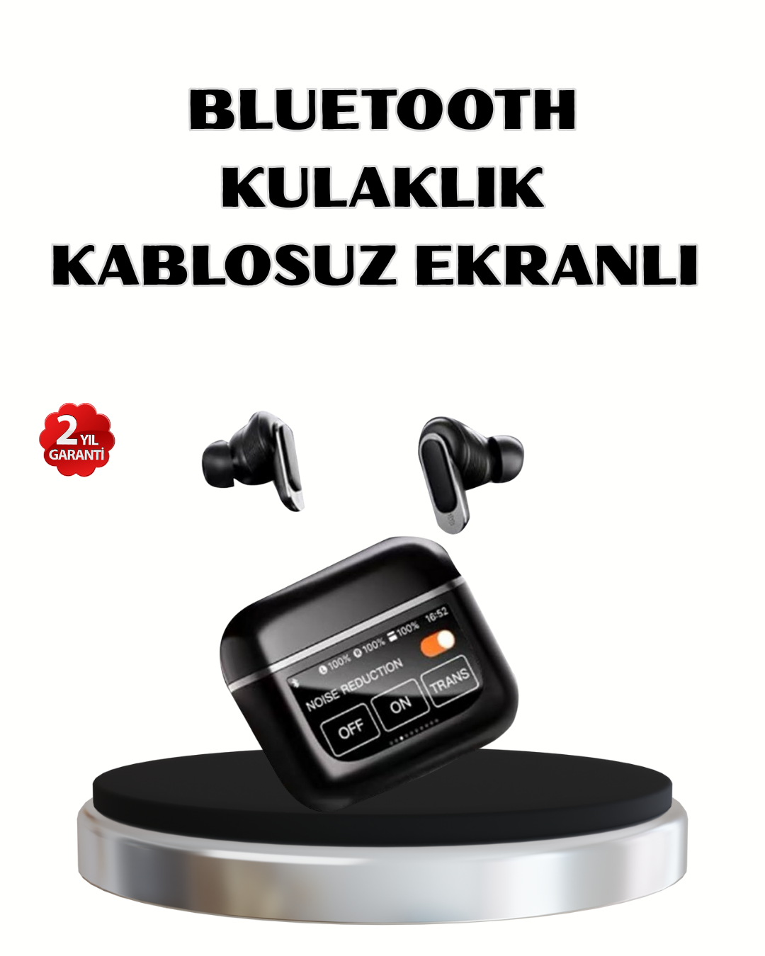 3-155 ANC Teknolojili Kablosuz Bluetooth Kulaklık – Dokunmatik, Dijital Göstergeli, Yüksek Ses Kalitesi - vipsepet - Görsel 1