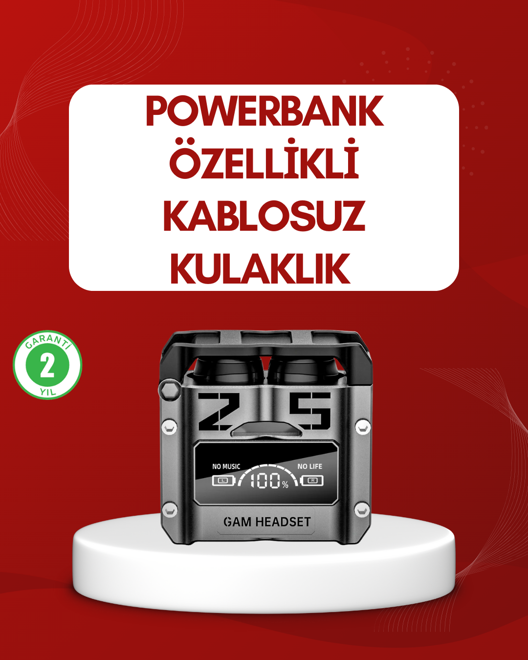 3-159 ANC Aktif Gürültü Önleyici Kablosuz Bluetooth Kulaklık - vipsepet - Görsel 1