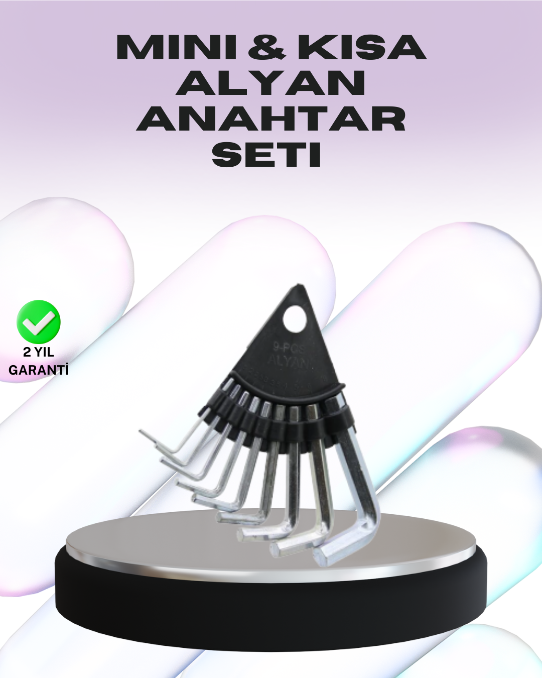 3-16 9 Parça Alyan Anahtar Seti Farklı Metrik Ölçü Pratik Taşıma - Vipsepet - Görsel 1