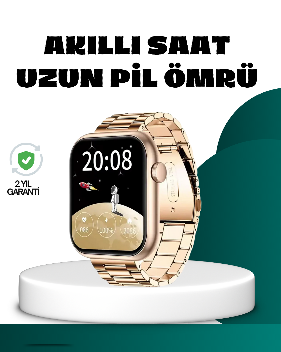3-163 Bluetooth Arama Özellikli Akıllı Saat Uzun Pil Ömürlü - Vipsepet - Görsel 1