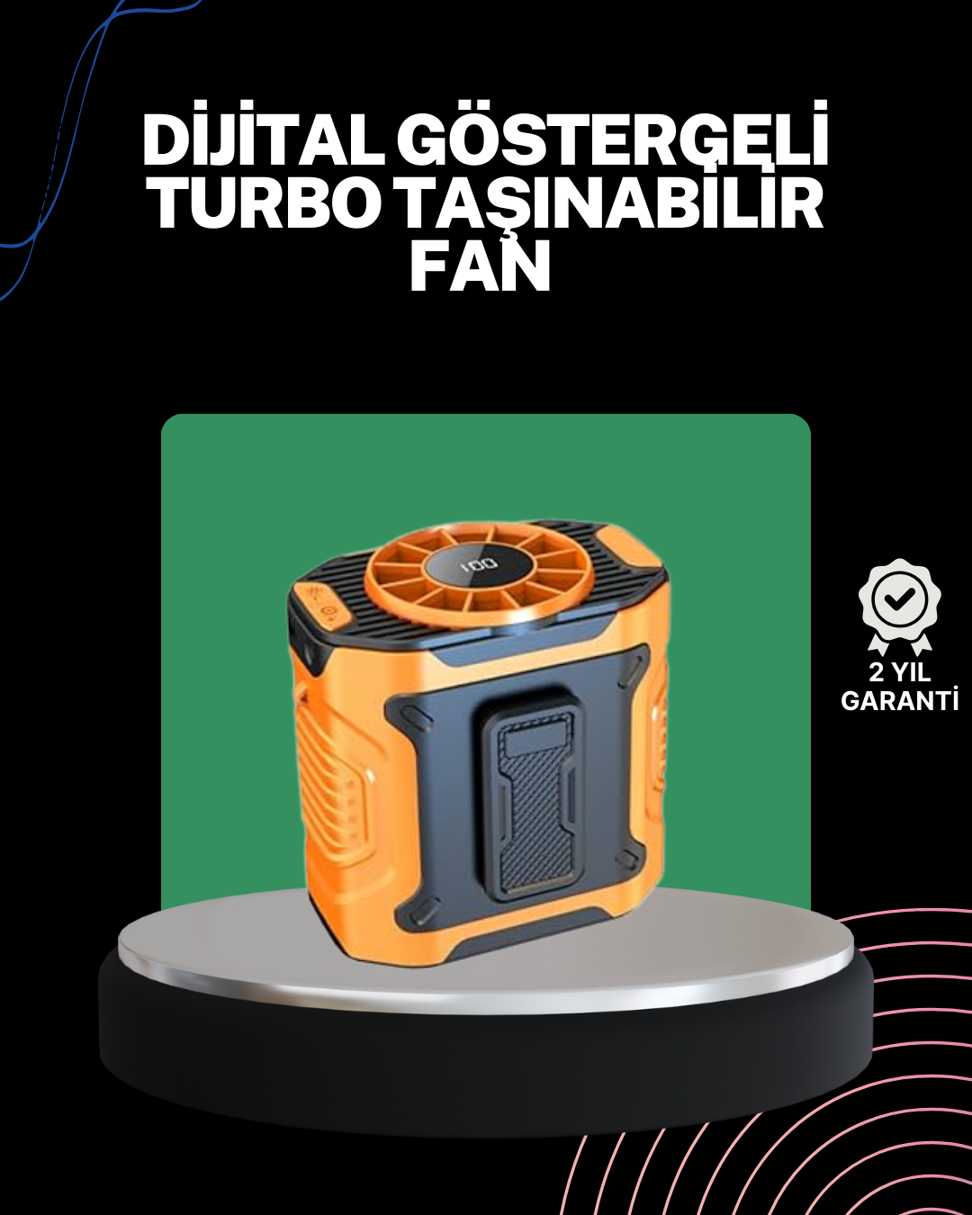 3-165 USB Şarjlı Kompakt El ve Boyun Fanı Çok Fonksiyonlu - Vipsepet - Görsel 1