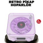 Projektör Işıklı Retro Hoparlör Bluetooth AUX USB Hafıza Kartlı 360° Sesli Şarjlı - Vipsepet