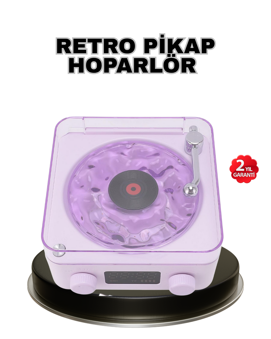 3-168 Projektör Işıklı Retro Hoparlör Bluetooth AUX USB Hafıza Kartlı 360° Sesli Şarjlı - Vipsepet - Görsel 1
