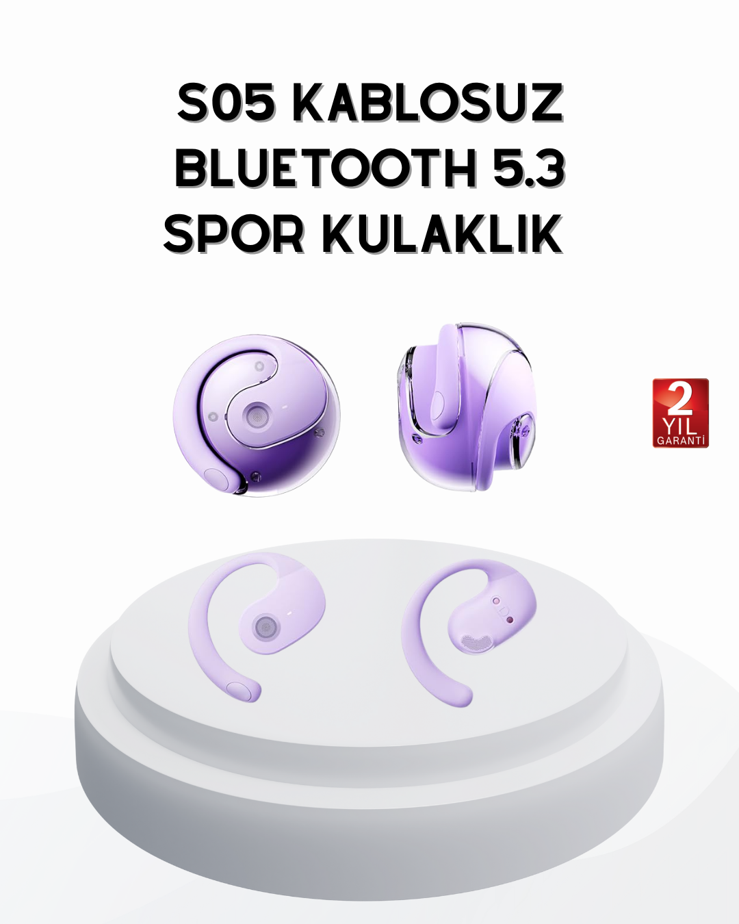 3-180 S05 Bluetooth 5.3 Kulaklık IPX4 Su Geçirmez Hızlı Eşleşme Güçlü Stereo Ses - vipsepet - Görsel 1