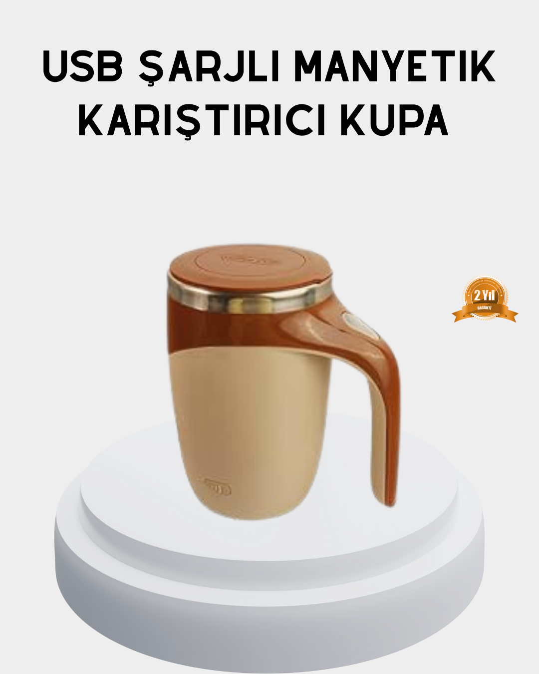 3-181 Şarjlı Otomatik Karıştırıcı Kupa Manyetik Mix Kupa Paslanmaz Çelik İç Astar - Vipsepet - Görsel 1