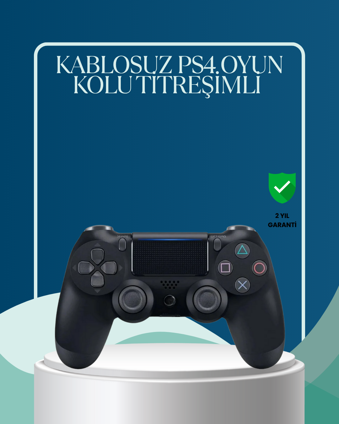 3-184 Kablosuz PS4 Oyun Kolu Çift Motor Titreşimli Uzun Bataryalı - Vipsepet - Görsel 1