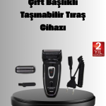 Şarjlı Kablosuz Tıraş Makinesi Çift Başlık Kuru Tıraş Ergonomik Taşınabilir - vipsepet