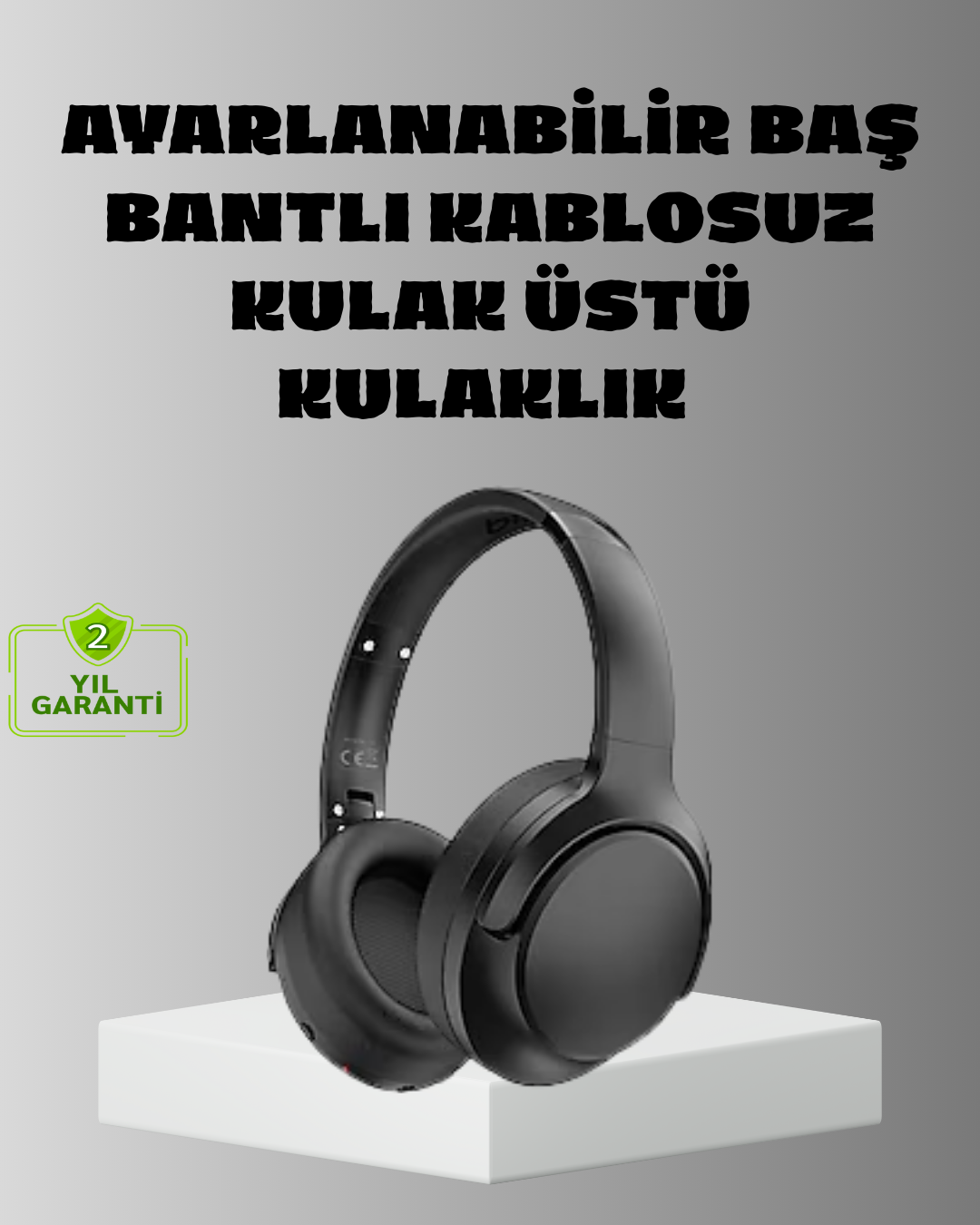 3-187 Siyah Kablosuz Bluetooth Kulaklık 300 mAh Hızlı Şarj Katlanabilir Pedli - vipsepet - Görsel 1
