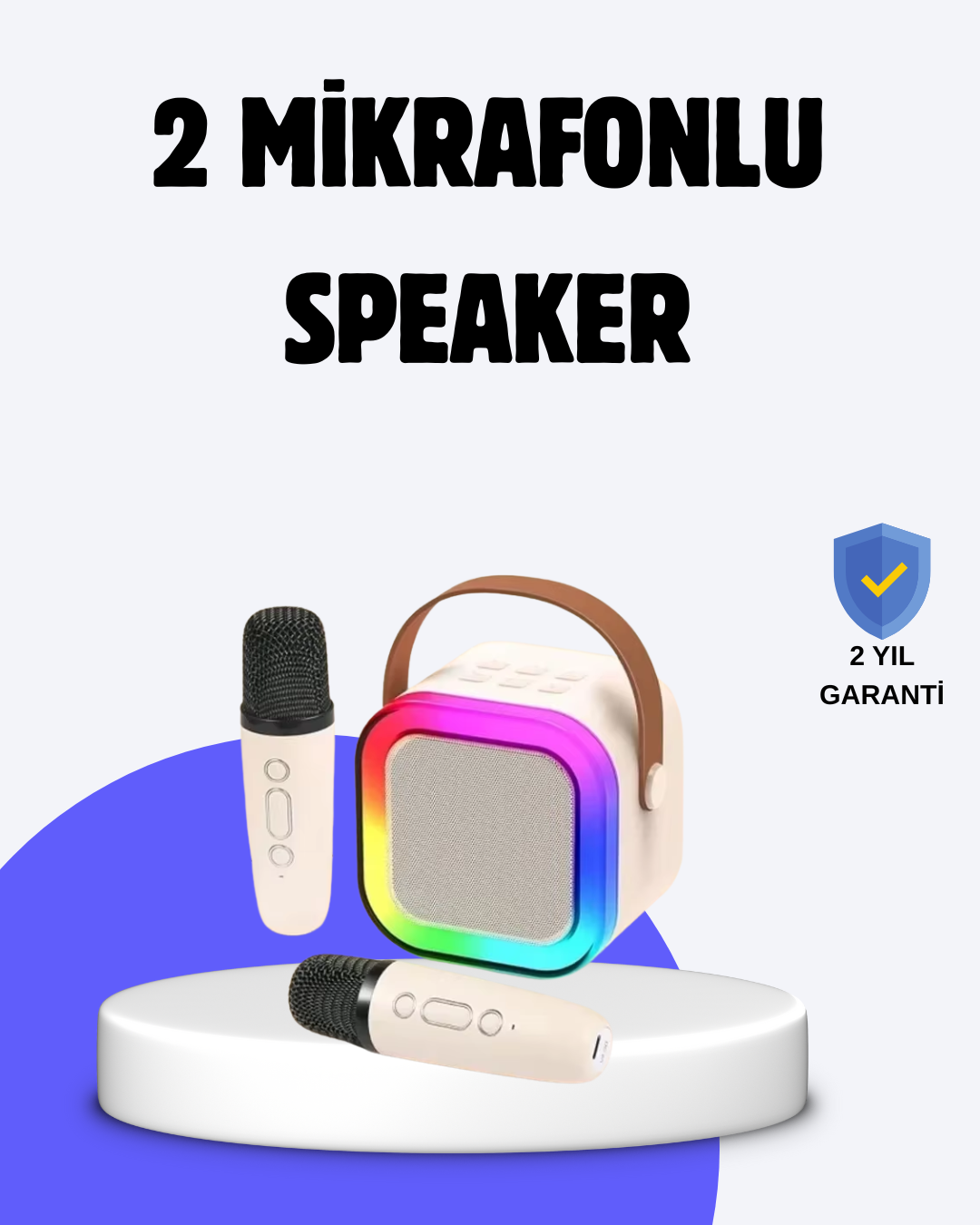 3-19 Taşınabilir Bluetooth Karaoke Hoparlör – 2400 mAh Batarya - Vipsepet - Görsel 1