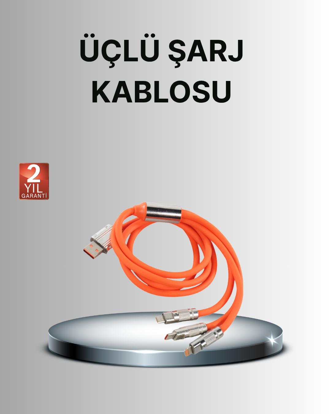 3-199 Dayanıklı Hızlı Şarj Kablosu – Esnek, Kırılmaz ve Yüksek Hızlı Veri Aktarım Destekli - Vipsepet - Görsel 1