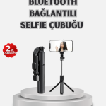 Kablosuz Bluetooth Selfie Çubuğu – 360° Dönebilir Başlık, Taşınabilir ve Şık Tasarım - Vipsepet