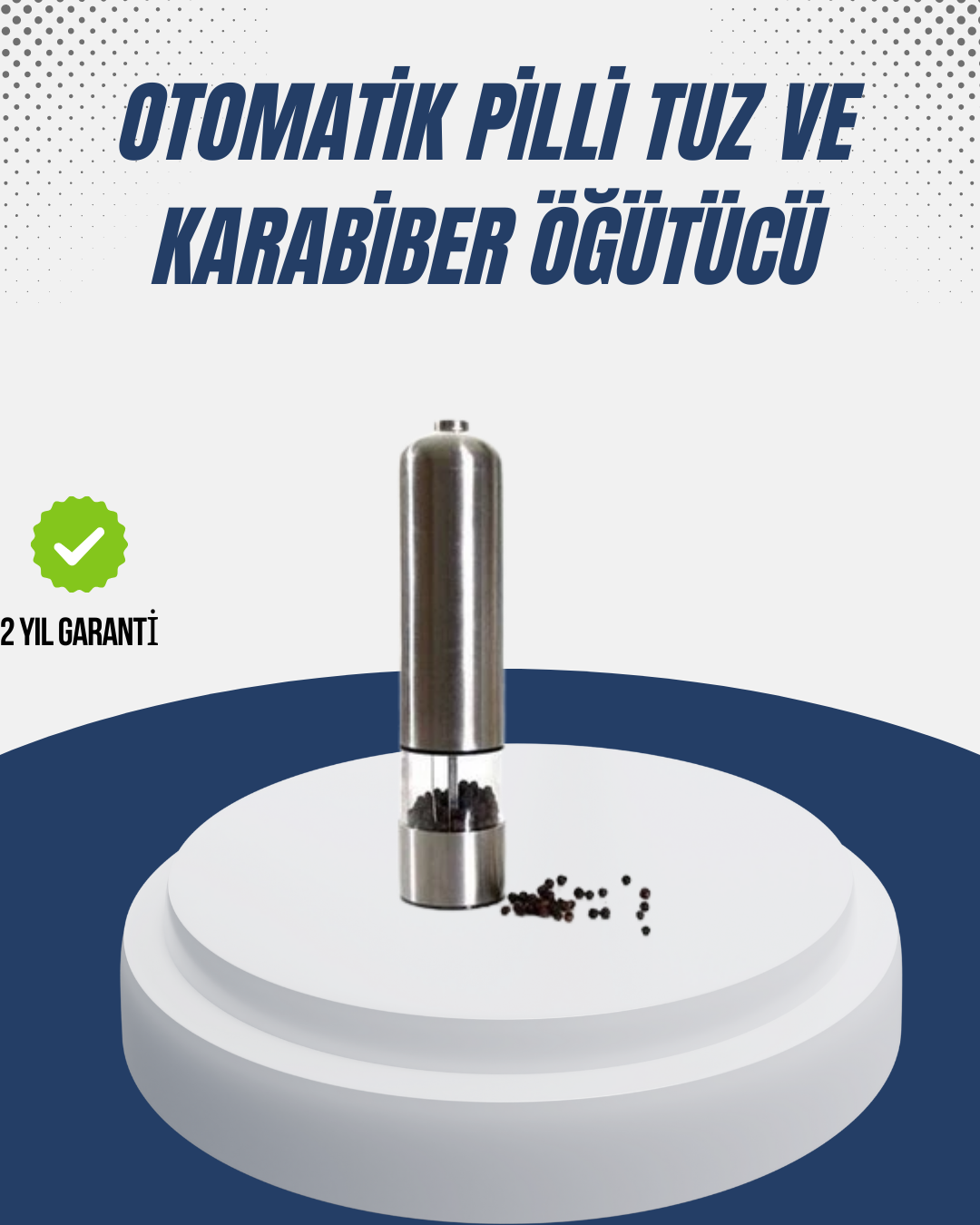 3-201 Otomatik Baharat Değirmeni Paslanmaz Gövde Ergonomik Tasarım - Vipsepet - Görsel 1