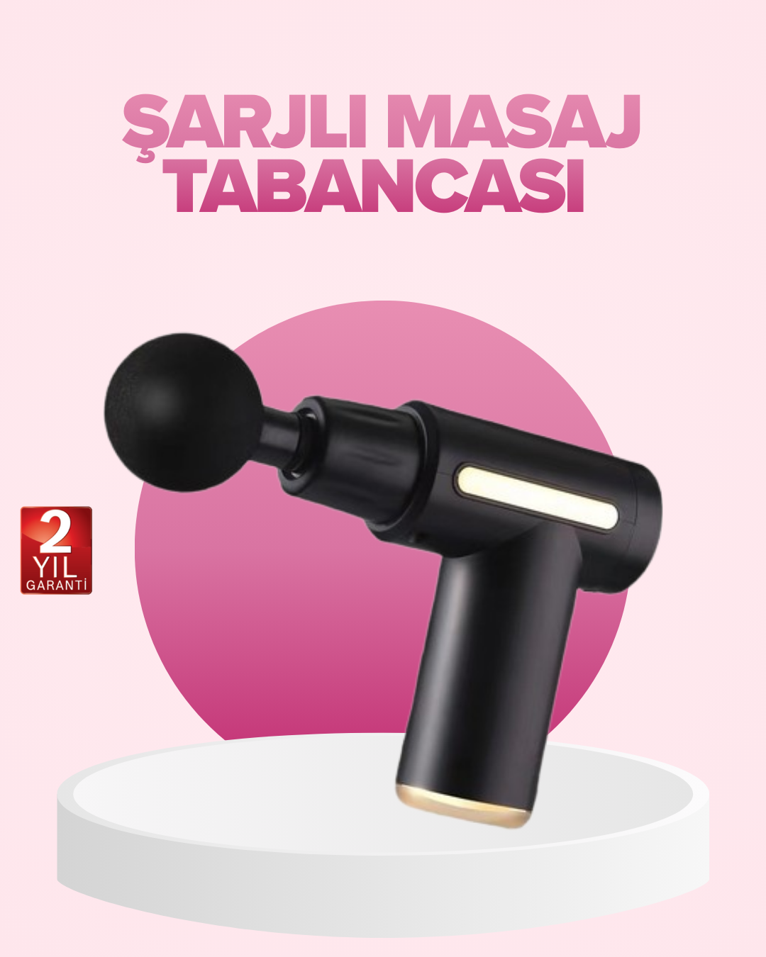 3-205 Profesyonel Masaj Tabancası 6 Kademeli Derin Kas Terapisi 4 Başlıklı Şarjlı Sessiz Motor - Vipsepet - Görsel 1