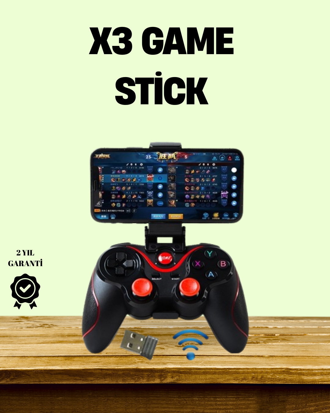 3-21 Ergonomik Tasarımlı Şarjlı Kablosuz Gamepad - Vipsepet - Görsel 1