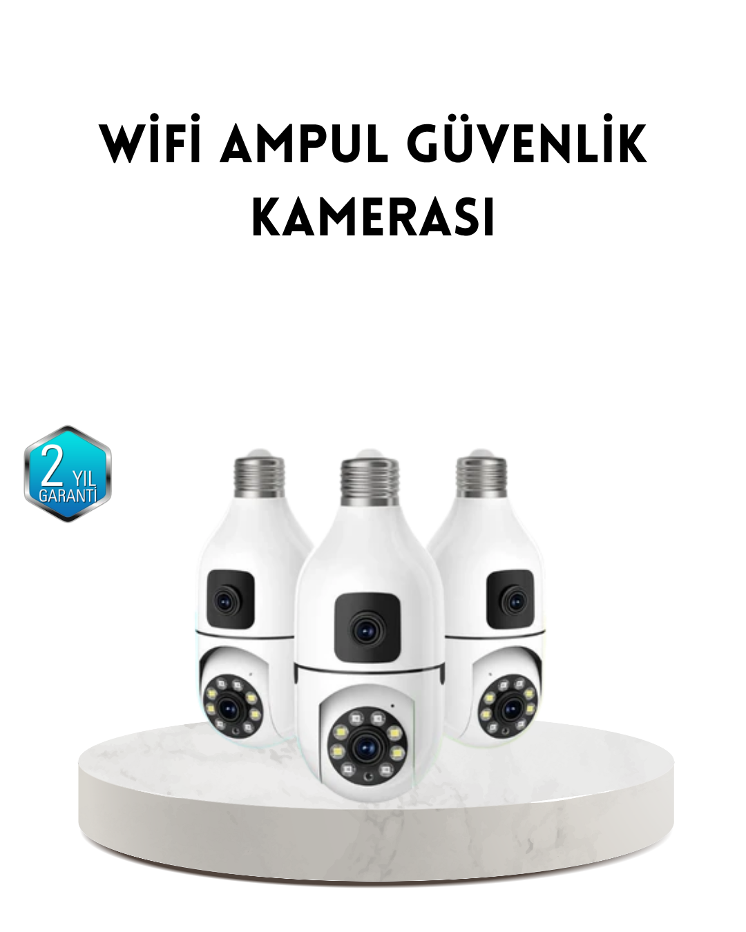 3-21 Ampul Tipi WiFi Kamera 2MP Lensli Full HD Görüntü ve Akıllı Hareket Algılama - Vipsepet - Görsel 1