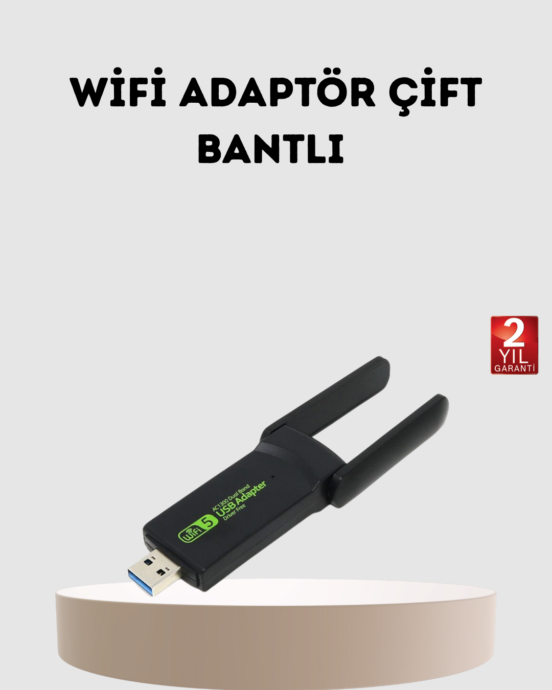 3-217 Ultratekno Dual Band WiFi Adaptör – 1200 Mbps, USB 3.0, Çift Antenli, Geniş Kapsama Alanı ve Yüksek Hız - Vipsepet - Görsel 1