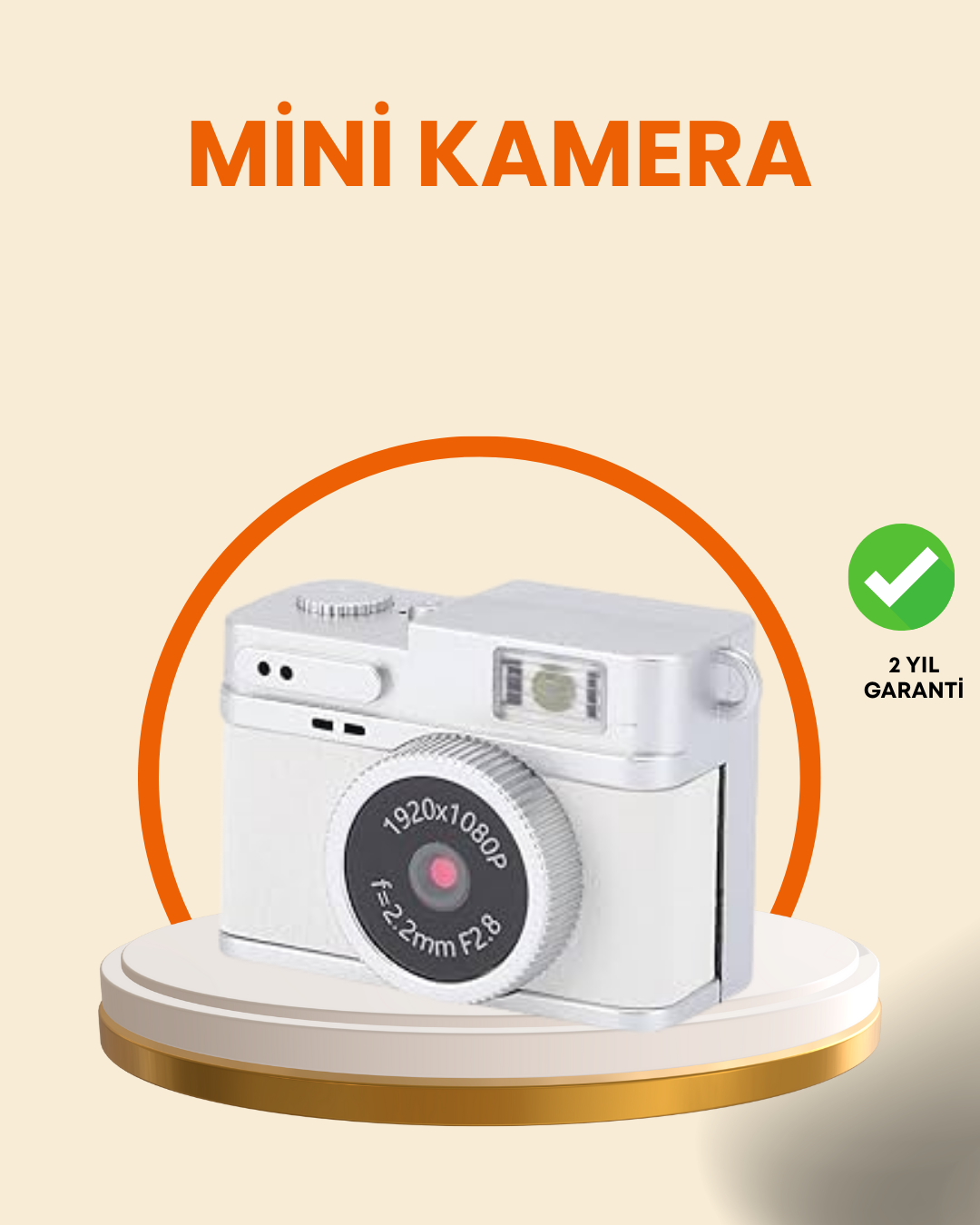 3-219 Kompakt Mini Kamera Retro Tasarım 128GB Hafıza 1080P Video - Vipsepet - Görsel 1