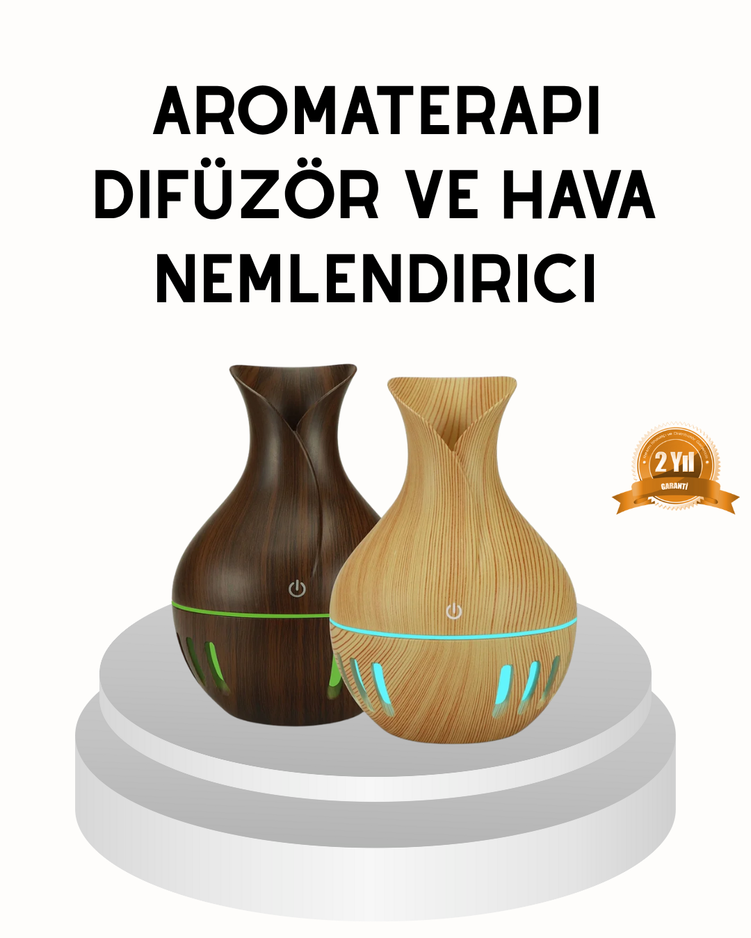 3-223 Ahşap Desenli 130 ml Aromaterapi Difüzör Sessiz ve USB Bağlantılı - Vipsepet - Görsel 1