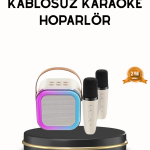 Bluetooth Karaoke Hoparlör Renkli LED Işıklı ve Type-C Şarjlı - Vipsepet