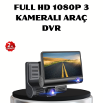 Full HD Araç Kamerası 3’lü 4.0” Ekranlı ve HDR Gece Görüşlü - Vipsepet