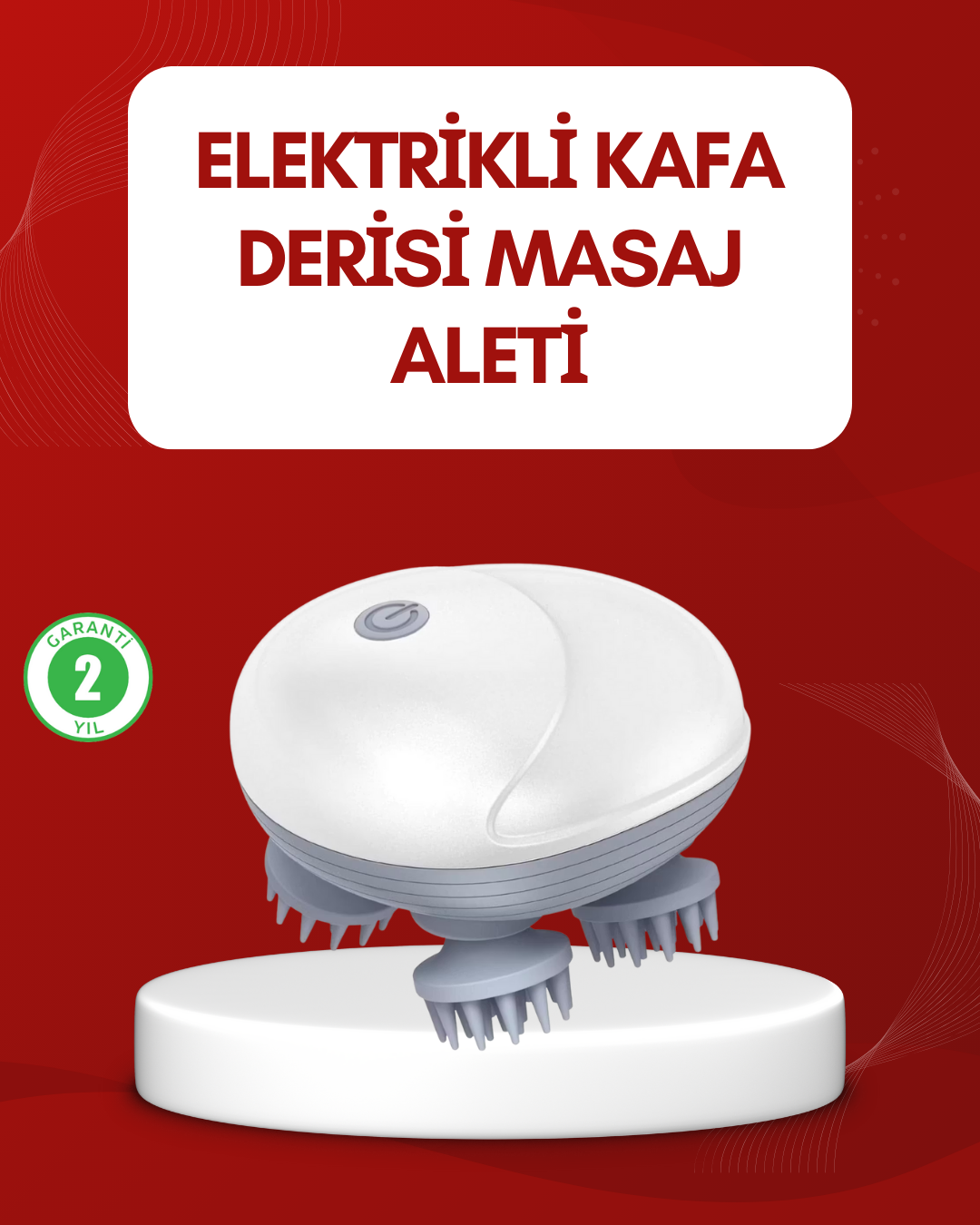 3-228 Su Geçirmez Elektrikli Kafa Masaj Cihazı IPX7 - Vipsepet - Görsel 1