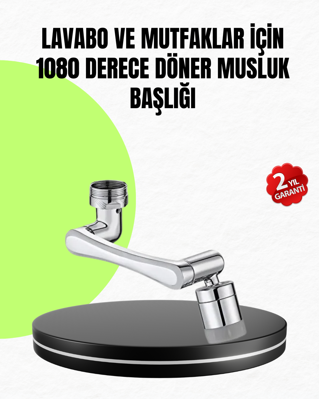 3-230 2 Modlu 1080° Dönebilen Musluk Başlığı Esnek 3 Eklemli Hareketli Tasarım - Vipsepet - Görsel 1