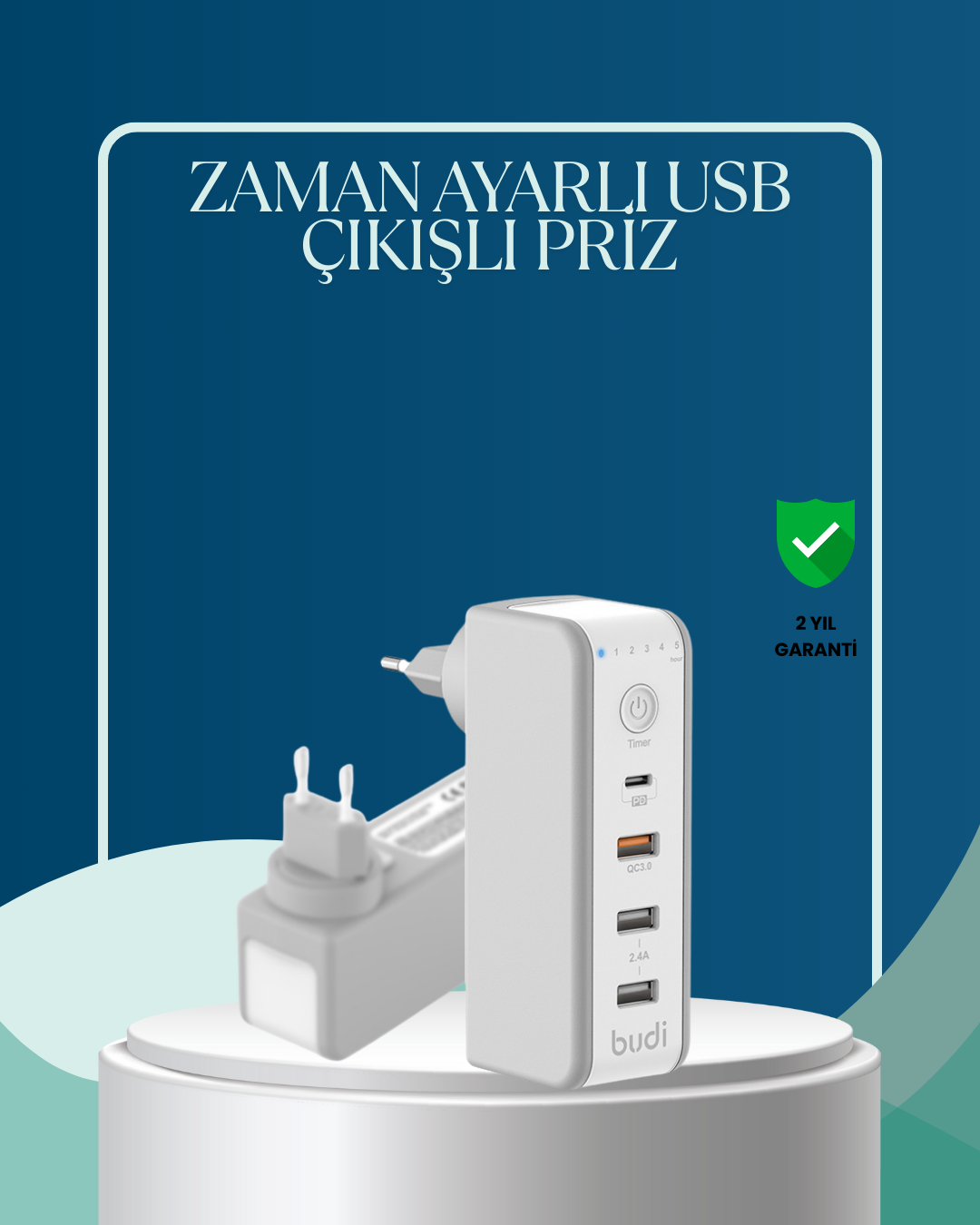 3-230 30W Type C Şarj Cihazı Zamanlayıcılı Çok Portlu Tasarım - Vipsepet - Görsel 1
