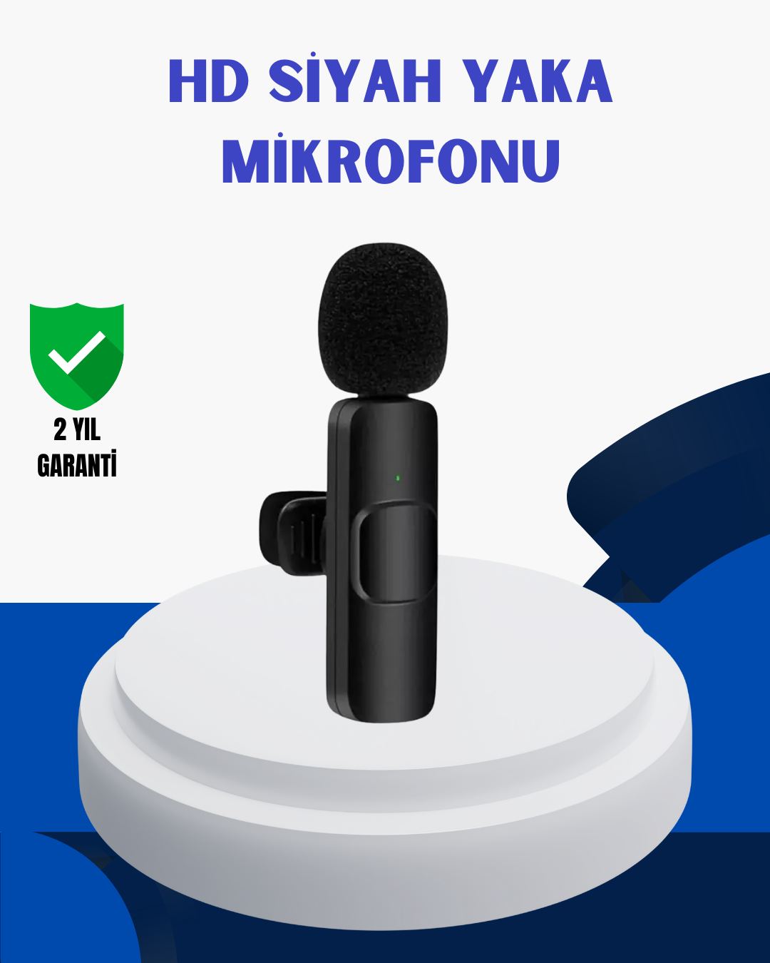 3-241 iPhone İçin Çift Mikrofonlu Telsiz Yaka Mikrofonu 360 Derece HD Ses - vipsepet - Görsel 1