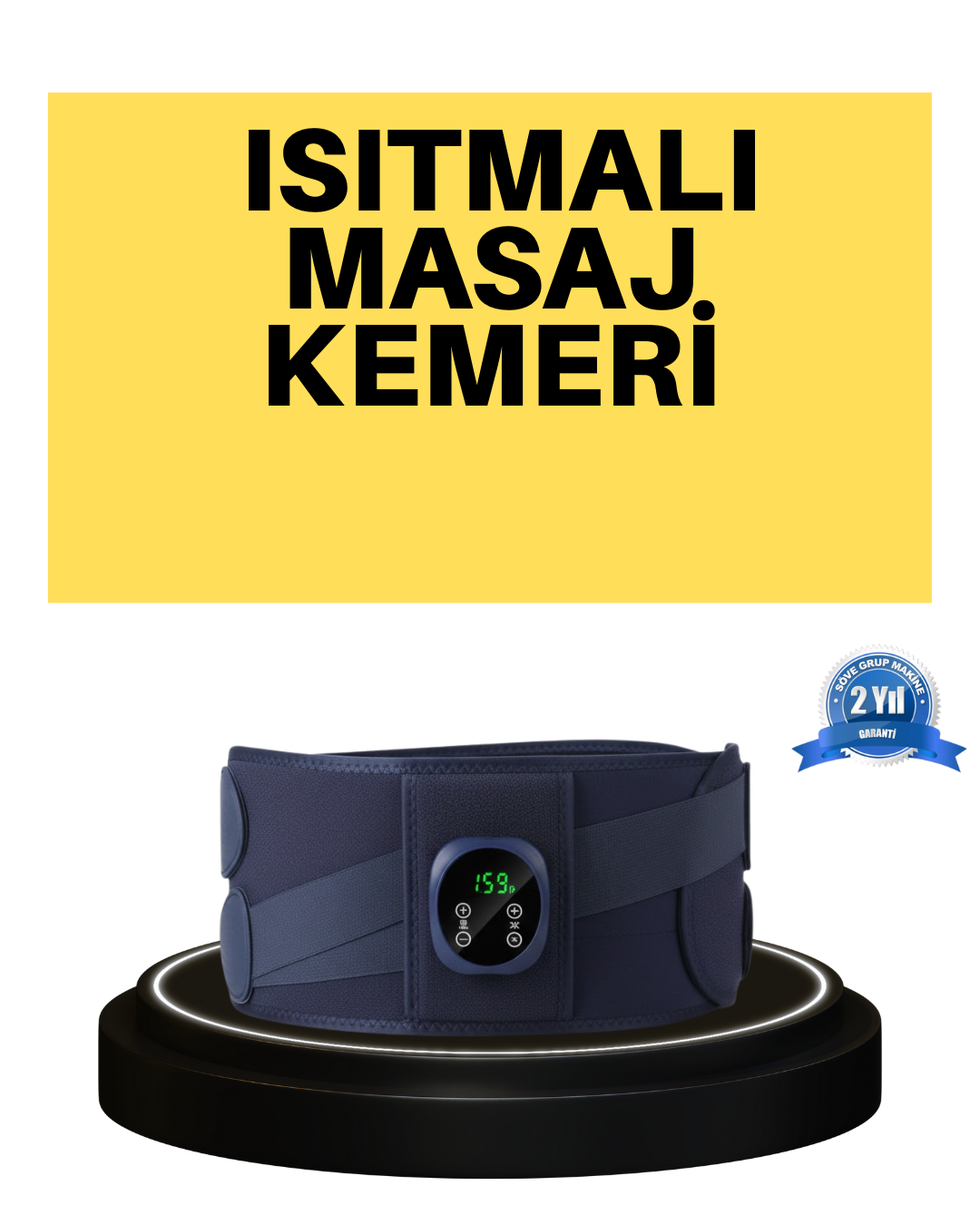 3-242 Dijital Ekranlı Isıtmalı Masaj Kemeri Bel Çevresi 100 cm Altı İçin Uygun - Vipsepet - Görsel 1