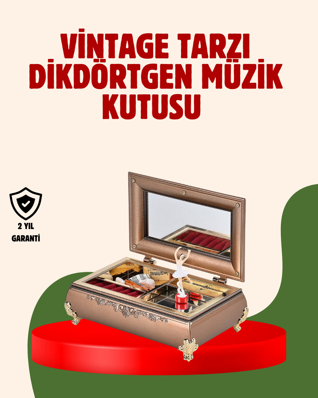 3-25 Piyano Şeklinde Balerinli Müzik Kutusu Takı Bölmeli Şık Model - Vipsepet - Görsel 1