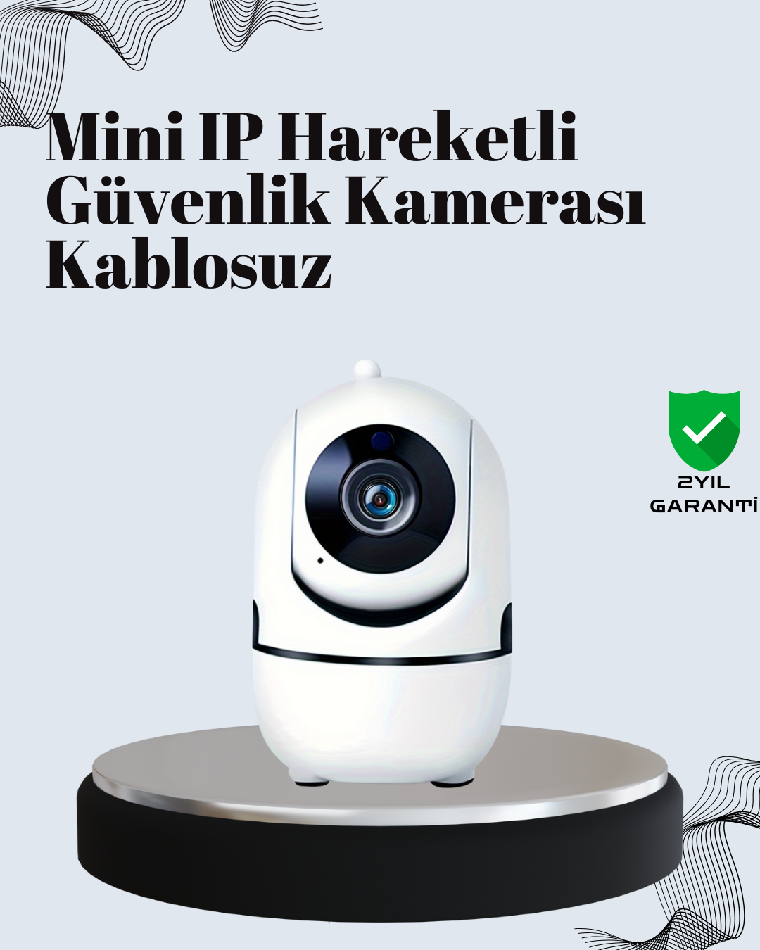 3-29 Akıllı Kontrol ve Hareket Takipli 1080P Kablosuz Güvenlik Kamerası – Gece Görüşlü ve İki Yönlü Sesli - Vipsepet - Görsel 1