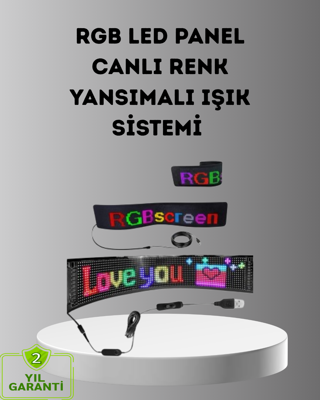 3-30 Akıllı LED Matrix Panel – USB Bağlantılı, Kaydırmalı Yazı ve Animasyon Desteği - Vipsepet - Görsel 1