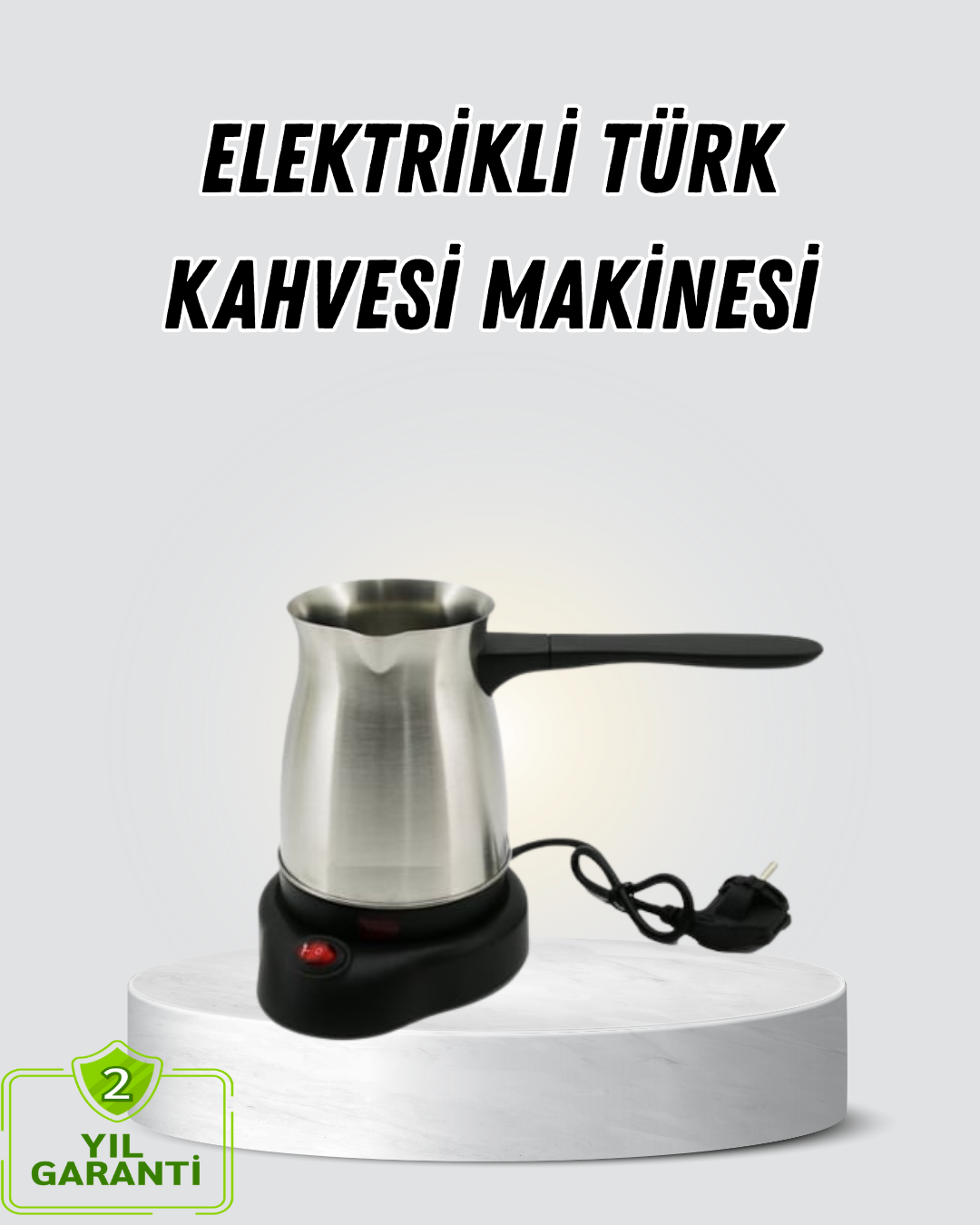3-36 800W Paslanmaz Elektrikli Cezve Gizli Rezistans ve Ergonomik Kulp - Vipsepet - Görsel 1