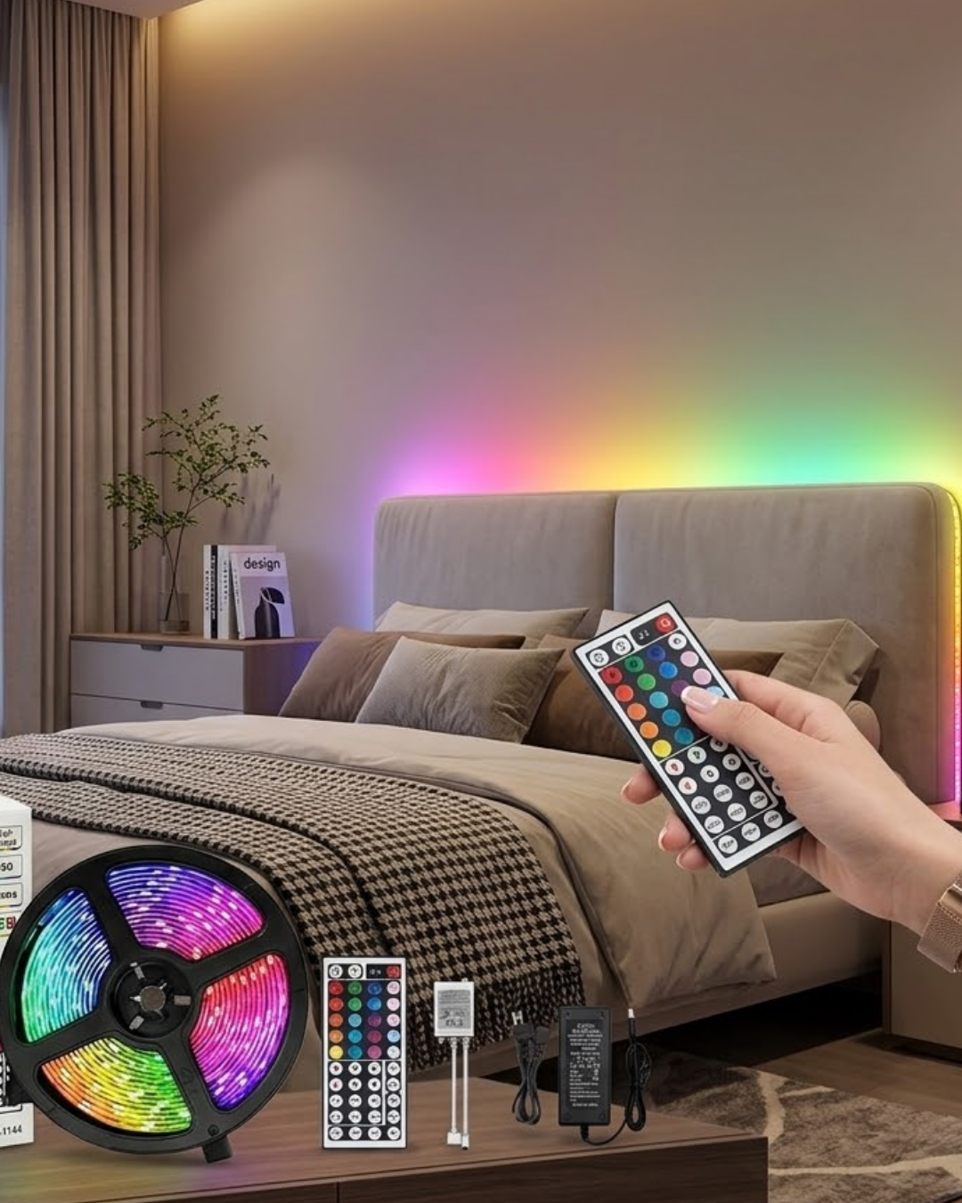 3-39 Kumandalı RGB Şerit Led 5 Metre Renk Değiştiren Dekoratif LED Işık - Vipsepet - Görsel 1
