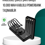 Kompakt Tasarım, Güçlü Performans – 10000mAh Kablosuz Powerbank - vipsepet