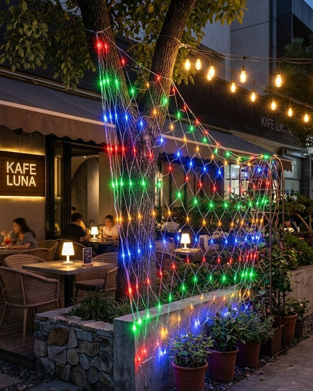 3-40 Ağ Şeklinde LED File Işık Dekoratif Ortam Aydınlatma Bahçe Balkon Süsü - Vipsepet - Görsel 1